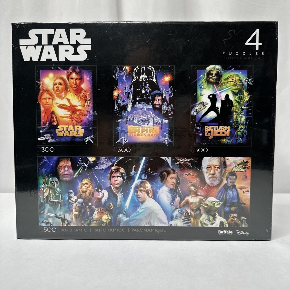 Star Wars Puzzle 300 & 500 Piece 4 Puzzle Set - 3 Sealed Built Complete